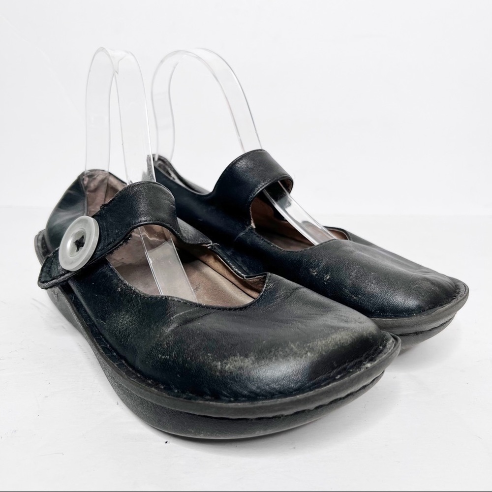 Alegria Black Leather Ballet Shoes Women’s Flats Comfort Shoes Size 38 8